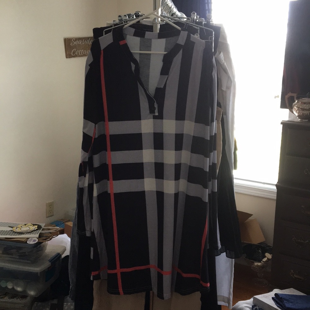 Plaid dress.